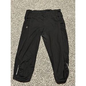 F9 Athleta Black Mesh Capri Athletic Leggings Pants Women's Size S